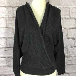 Laundry by Shelli Segal gray cashmere wrap sweater